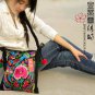 braided strap cross body bag, with colorful floral embroid