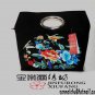 red and blue floral embroidery metal handle hand bag purse