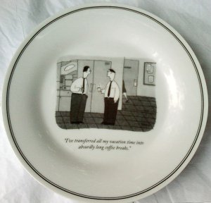 NEW YORKER Cartoon PLATE . P.C. VEY . PEETS COFFEE