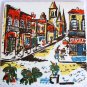 EUROPEAN STREET SCENE TILE by RICHARDS . Signed TWAIN