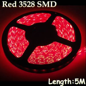 5M 500CM LED 3528 SMD Red Flexible Light Strip 300 Ldes Waterproof IP65