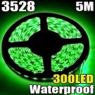 Green 5M Waterproof 300 LED 3528 SMD Flexible LED Light Lamp Strip 12V IP65