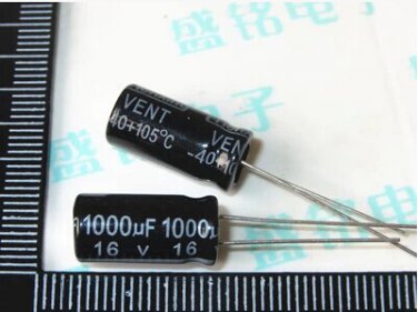 100pcs 1000uF 16V 105C Radial Electrolytic Capacitor 8x16mm