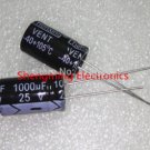 100 pcs 1000UF25V electrolytic capacitor 1000UF/25V 1000UF 25V 10x17mm