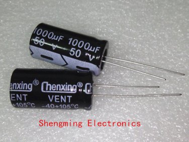 50PCS 50V 1000UF Electrolytic Capacitor 13x25mm