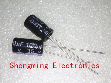 100 PCS 100uF/35V 6*12mm DIP 35V 100uF Aluminum Electrolytic Capacitor 100uF35V