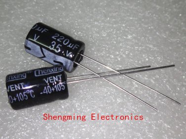 50PCS 35V 220UF 8*12mm Electrolytic Capacitor / 35v 220uf Quality Electrolytic capacitors 105 Centig