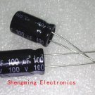 50pcs, 100uF 100V Radial Electrolytic Capacitor 10mm X16mm Free Shipping