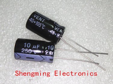 100pcs 10UF 250V 10x13 electrolytic capacitor