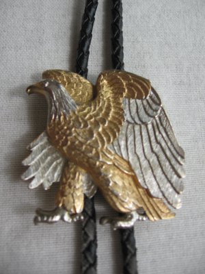 Gold & Silver Tone - Eagle Bolo Tie