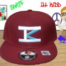 IK Burgundy W/ white and baby blue stitch
