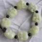 White jade (the Buddha's first eight beads) bracelet * fine hand-carved, Buddha's light shines