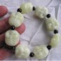 White jade (the Buddha's first eight beads) bracelet * fine hand-carved, Buddha's light shines