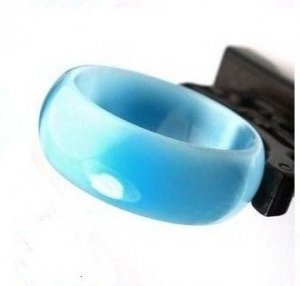 Excellent natural sky blue agate, hand-carved wide bracelet. Ms. beautiful choice