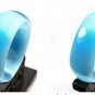 Excellent natural sky blue agate, hand-carved wide bracelet. Ms. beautiful choice