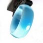 Excellent natural sky blue agate, hand-carved wide bracelet. Ms. beautiful choice