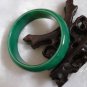Excellent natural green agate, hand carved bracelet in width. Neutral.
