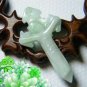Natural white jade pendant cross of Christ. Jesus' hand-carved jade pendant