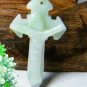Natural white jade pendant cross of Christ. Jesus' hand-carved jade pendant