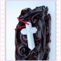 Natural white jade pendant cross of Christ. Hand-carved jade pendant. 48x24x5mm.