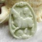 white jade pendant, hand-carved, lucky cow pendant / pendants