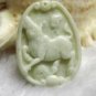 white jade pendant, hand-carved, lucky cow pendant / pendants