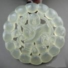 Natural white jade, hand-carved, lucky pendant, clear gloss