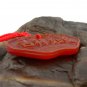 Natural red agate pendant, hand-carved "good luck." Agate necklace