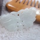 Natural, white jade butterfly charm pendant. The beautiful girl's favorite.