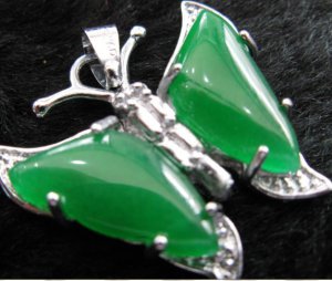 jade pendant, green jade butterfly pendant. Beautiful girl of choice.