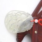 Natural white jade carving / wishful pendant / hanging mascot