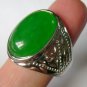 East Miao silver inlaid antique Yuhuan. Green jade ring surface. Successful man of choice.
