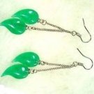 Fine jade earrings. Hand-carved, green emerald earrings. Ms. beautiful choice (pair price)