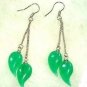 Fine jade earrings. Hand-carved, green emerald earrings. Ms. beautiful choice (pair price)