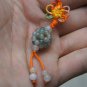Natural gray jade bead pendant, hand-carved, cleverly weaving; spherical pendant
