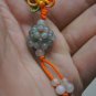 Natural gray jade bead pendant, hand-carved, cleverly weaving; spherical pendant