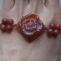 Hand-carved agate flower bracelet. Natural fine red agate bracelet, hand-woven bracelets.