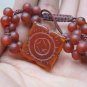 Hand-carved agate flower bracelet. Natural fine red agate bracelet, hand-woven bracelets.