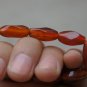 Hand-carved,; multi-faceted red agate bracelet, nine beads. Natural quality agate bracelet.