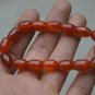Hand-carved; oval red agate beads, 16 bracelet, natural agate beads.