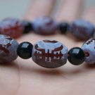 Tibet Tianzhu bracelet. Hand-carved, 8 (longevity) and black flowers Tianzhu beads, oval beads