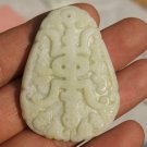 Natural white jade. Hand-carved (longevity) necklace. Longevity Pendant