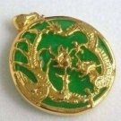 Colorful ripples, mosaic green jade pendant; auspicious pendant