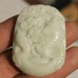 Natural white jade. Hand-carved; jade carp. Auspicious pendant
