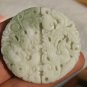 Natural jade pendant. Hand-carved dragon and phoenix. Auspicious white jade pendant