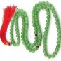 Tibetan Buddhist prayer beads, 8 mm hand-carved green jade beads, 108 beads.