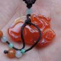 Hand-carved. Red Jade Pi Xiu pendant. Lucky necklace,