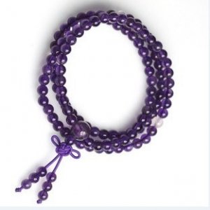 Amethyst beads, hand-carved beads 6 mm, 108  yoga meditation beads.