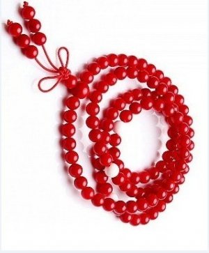 Tibetan Buddhist prayer beads, 6 mm red coral beads, meditation beads 108