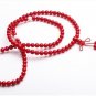 Tibetan Buddhist prayer beads, 6 mm red coral beads, meditation beads 108